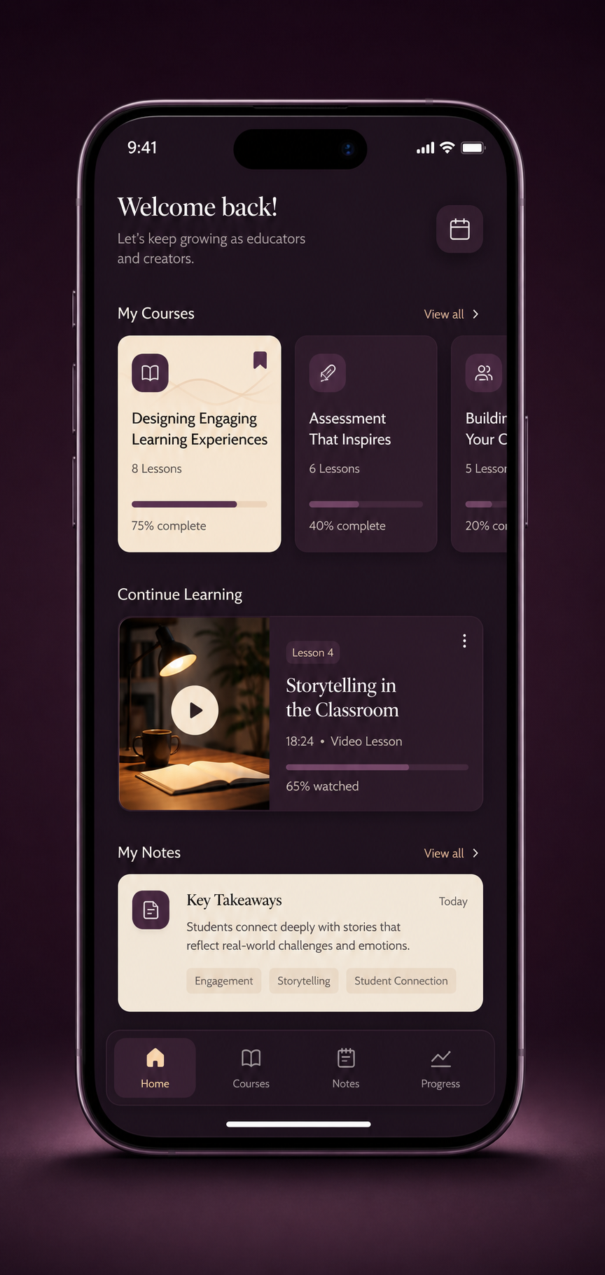 Teacher or creator app mobile app demo
