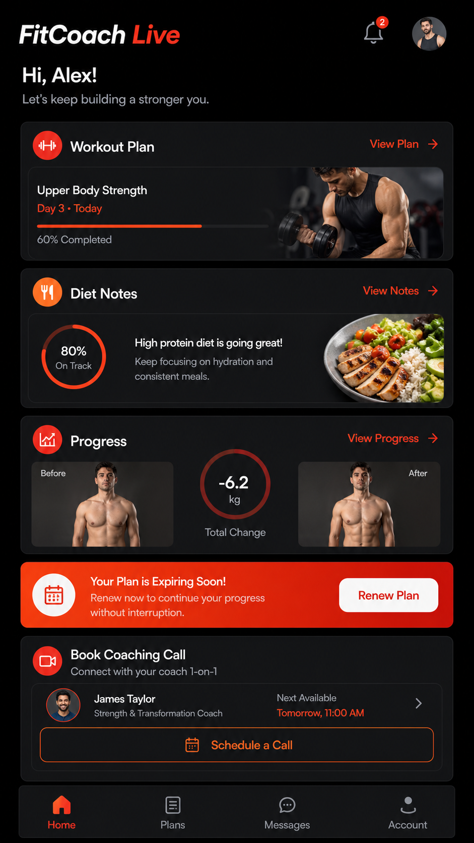 FitCoach Live app screen