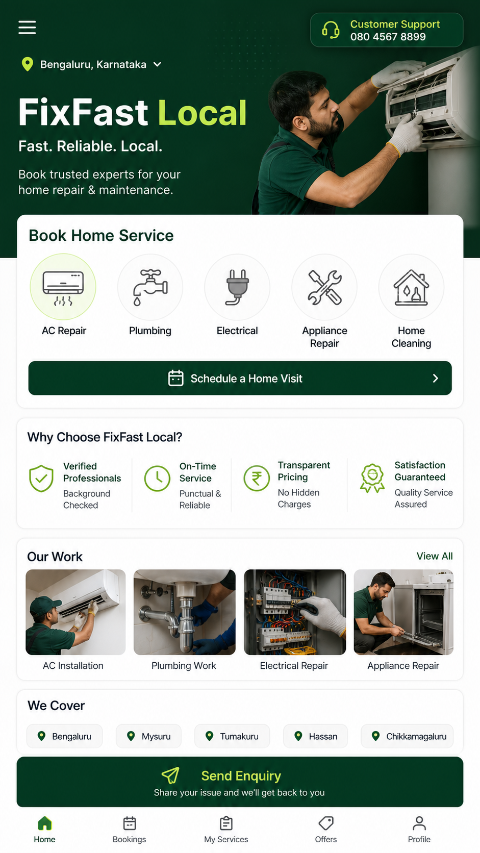 FixFast Local app screen