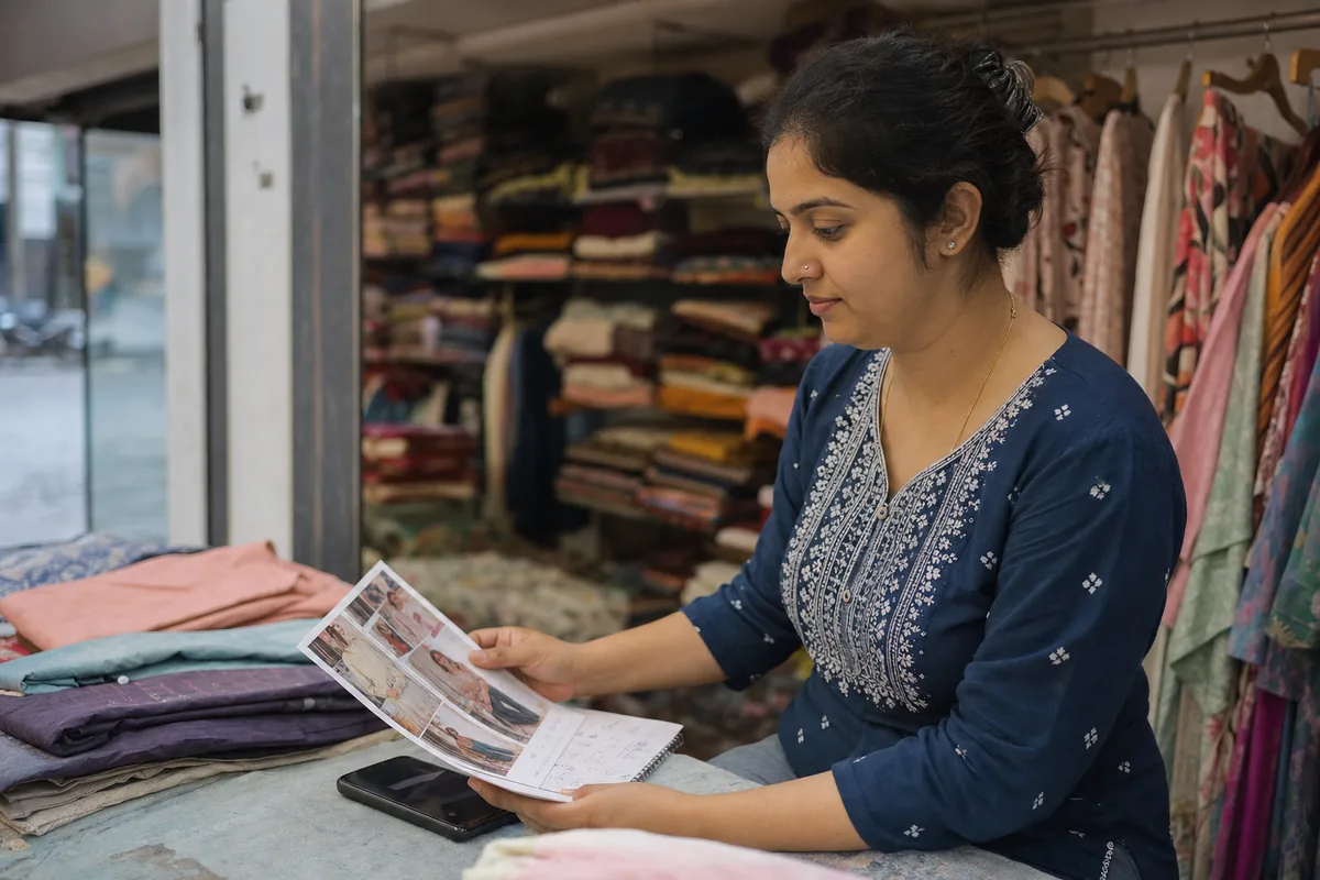 A boutique owner planning how her customers could shop through an app.